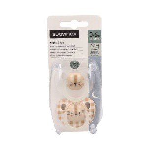 SUAVINEX CHUPETE SILICONA ANATOMICA NOCHE 0- 6 M 2 U