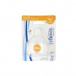 DR BROWN´S TETINA SILICONA BOCA ANCHA NATURAL 6M