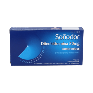 SOÑODOR DIFENHIDRAMINA 50 MG 16 COMPRIMIDOS 2