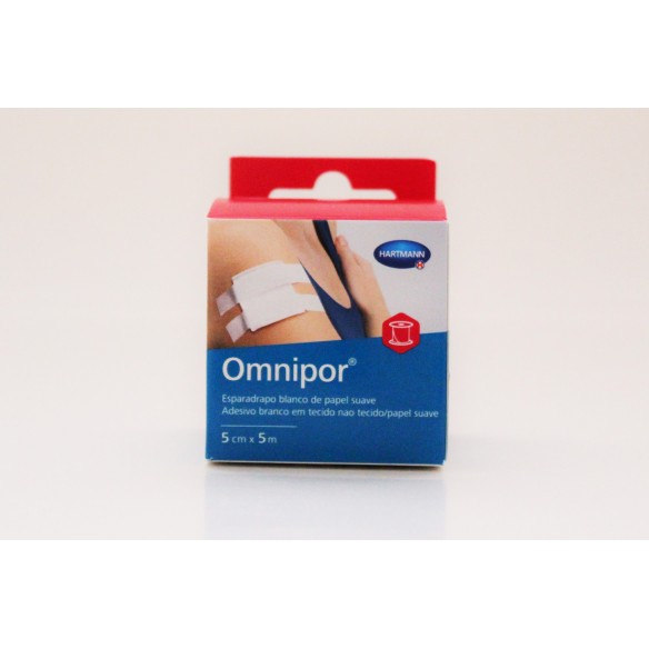 ESPARADRAPO HIPOALERGICO OMNIPOR DE PAPEL 5 M X