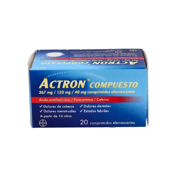ACTRON COMPUESTO 267 MG/133 MG/40 MG 20 COMPRIMIDOS EFERVESCENTES