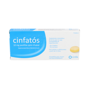 CINFATOS ANTITUSIVO 10 mg 20 PASTILLAS PARA CHUPAR 2