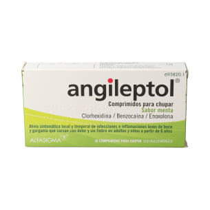 ANGILEPTOL 30 COMPRIMIDOS PARA CHUPAR (SABOR MENTA) 2