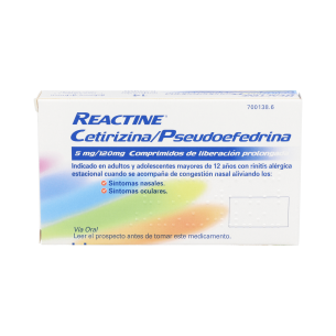 REACTINE CETIRIZINA/PSEUDOEFEDRINA 5 mg/120 mg 14... 2