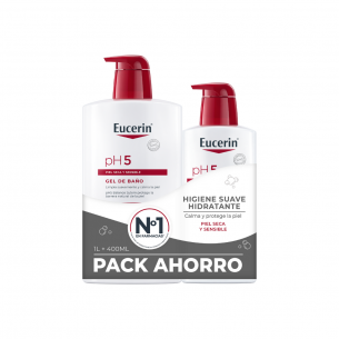 EUCERIN PACK AHORRO GEL 1 LITRO  400 ML
