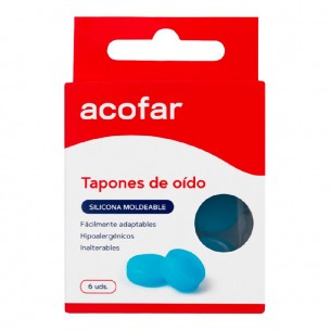 TAPONES OIDOS SILICONA MOLDEABLE ACOFARMA 6 U