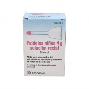 PAIDOLAX NIÑOS 3,28 ml SOLUCION RECTAL 4 ENEMAS 4 ml